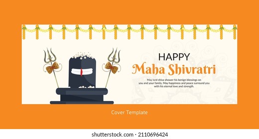 Cover page design of happy Maha Shivratri template.