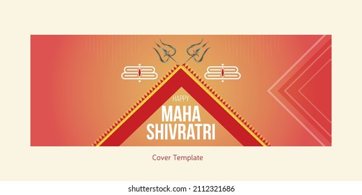 Cover page design of happy Maha Shivratri Indian festival template.