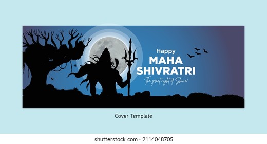 Cover page design of happy Maha Shivratri the great night of shiva template.