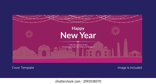 Cover page design of happy new year template.