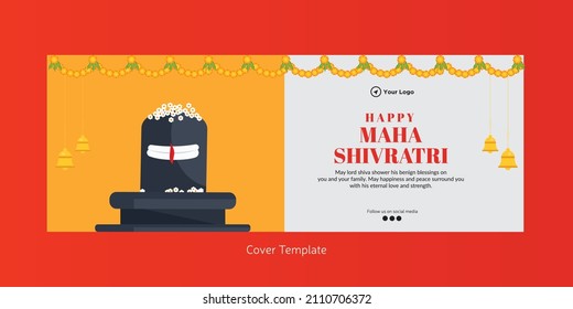 Cover page design of Hindu festival happy Maha Shivratri template.