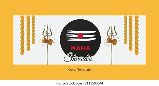 Cover page design of Indian festival Maha Shivratri template.