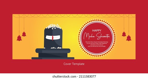 Cover page design of Indian festival happy Maha Shivratri template.