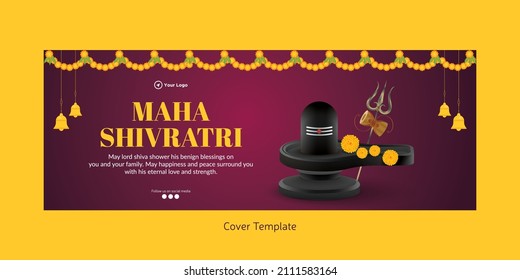 Cover page design of Indian festival Maha Shivratri template.