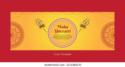 Cover page design of Indian festival Maha Shivratri template.