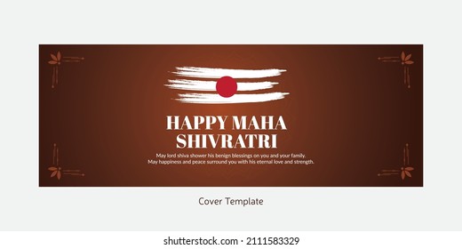 Cover page design of Indian festival happy Maha Shivratri template.