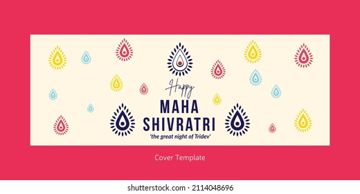 Cover page design of Indian festival happy Maha Shivratri template.