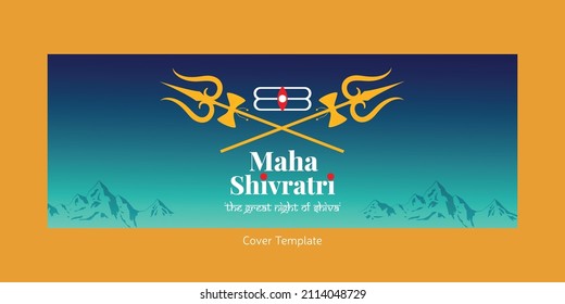 Cover page design of Indian festival Maha Shivratri template.
