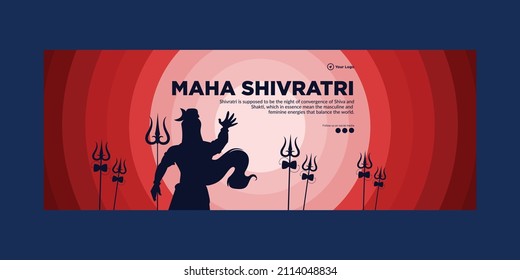 Cover page design of Indian festival Maha Shivratri template.