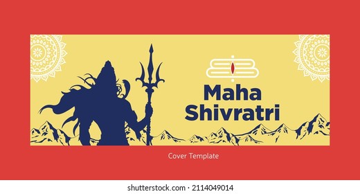 Cover page design of Indian festival Maha Shivratri template.