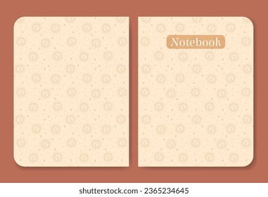 Cover page design for notebook in minimalist style. Vector template school timetable for students