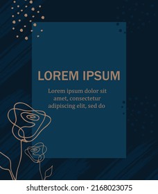 Cover page design template. Annual report. Abstract Brochure design. Brilliant trendy abstract cover page. Blue grunge texture background. Curious poster.