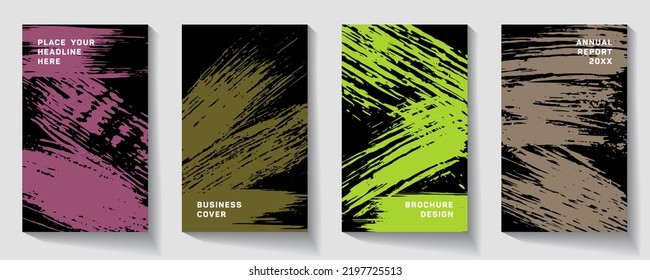Cover page design template. Annual report. Abstract Brochure design.  Cool trendy abstract cover page.  Pink and blue grunge texture background. Actual poster.