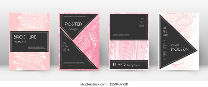Cover page design template. Black brochure layout. Beautiful trendy abstract cover page. Pink and blue grunge texture background. Classy poster.