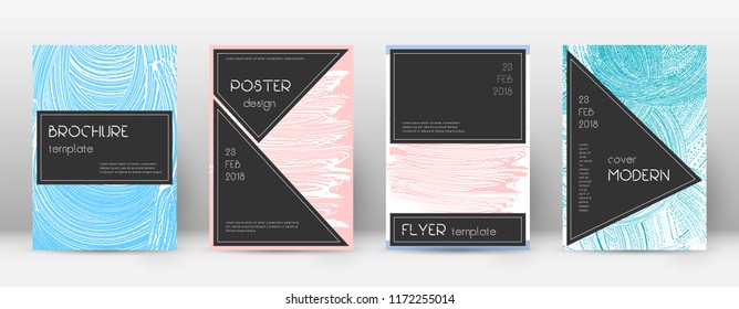 Cover page design template. Black brochure layout. Beautiful trendy abstract cover page. Pink and blue grunge texture background. Exotic poster.