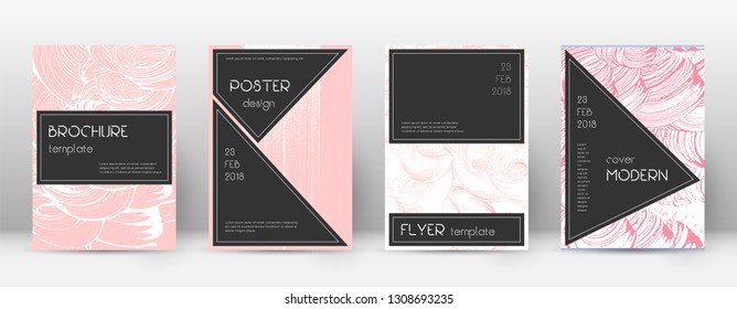 Cover page design template. Black brochure layout. Beautiful trendy abstract cover page. Pink and blue grunge texture background. Awesome poster.