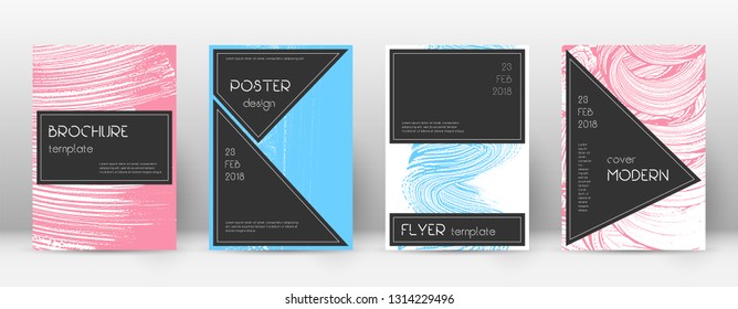 Cover page design template. Black brochure layout. Beautiful trendy abstract cover page. Pink and blue grunge texture background. Fabulous poster.