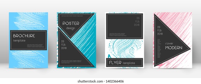 Cover page design template. Black brochure layout. Beautiful trendy abstract cover page. Pink and blue grunge texture background. Comely poster.
