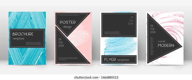 Cover page design template. Black brochure layout. Beauteous trendy abstract cover page. Pink and blue grunge texture background. Wondrous poster.