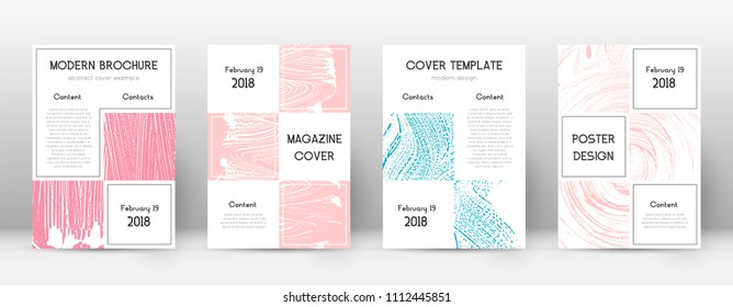 Cover page design template. Business brochure layout. Beautiful trendy abstract cover page. Pink and blue grunge texture background. Unique poster.