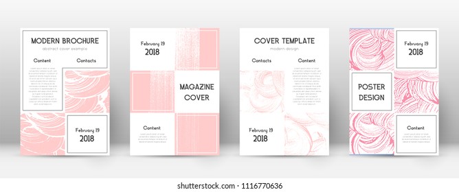 Cover page design template. Business brochure layout. Bewitching trendy abstract cover page. Pink and blue grunge texture background. Marvelous poster.