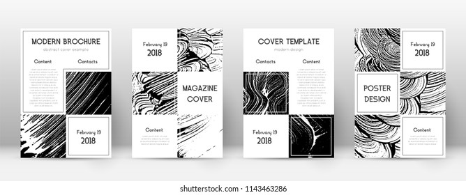 Cover page design template. Business brochure layout. Beautiful trendy abstract cover page. Black and white grunge texture background. Fine poster.