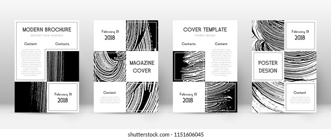 Cover page design template. Business brochure layout. Beautiful trendy abstract cover page. Black and white grunge texture background. Precious poster.
