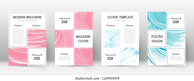 Cover page design template. Business brochure layout. Beautiful trendy abstract cover page. Pink and blue grunge texture background. Wonderful poster.