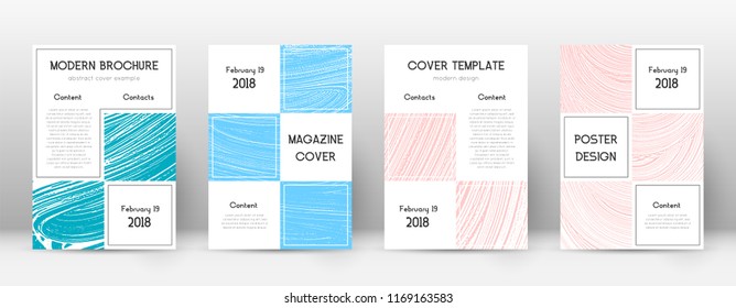 Cover page design template. Business brochure layout. Bewitching trendy abstract cover page. Pink and blue grunge texture background. Amazing poster.