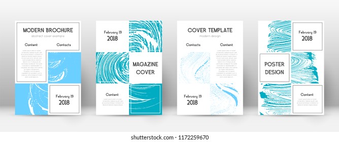 Cover page design template. Business brochure layout. Bewitching trendy abstract cover page. Pink and blue grunge texture background. Unique poster.