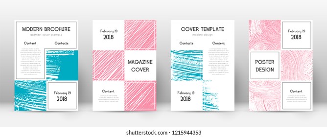 Cover page design template. Business brochure layout. Beautiful trendy abstract cover page. Pink and blue grunge texture background. Worthy poster.