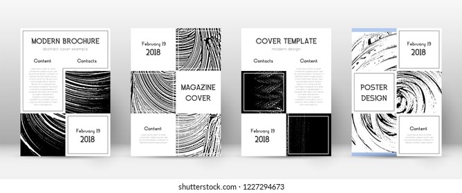 Cover page design template. Business brochure layout. Beautiful trendy abstract cover page. Black and white grunge texture background. Quaint poster.