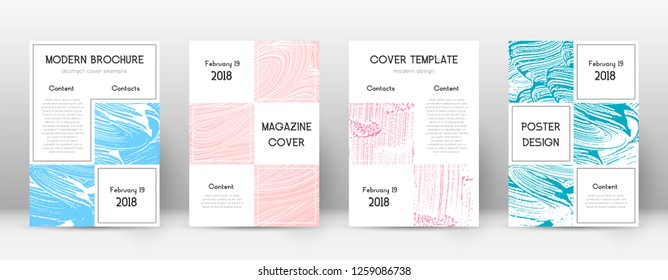 Cover page design template. Business brochure layout. Bewitching trendy abstract cover page. Pink and blue grunge texture background.   