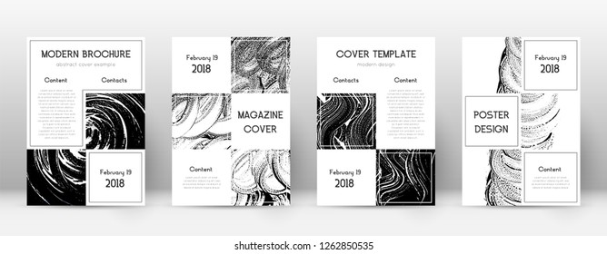 Cover page design template. Business brochure layout. Beautiful trendy abstract cover page. Black and white grunge texture background. Sublime poster.