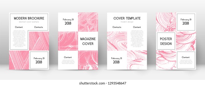 Cover page design template. Business brochure layout. Bewitching trendy abstract cover page. Pink and blue grunge texture background. Uncommon poster.