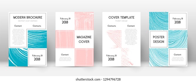 Cover page design template. Business brochure layout. Bizarre trendy abstract cover page. Pink and blue grunge texture background. Ecstatic poster.