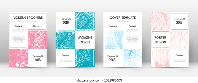 Cover page design template. Business brochure layout. Bewitching trendy abstract cover page. Pink and blue grunge texture background. Admirable poster.