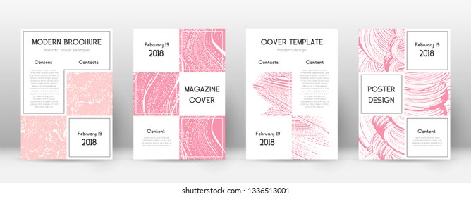 Cover page design template. Business brochure layout. Beautiful trendy abstract cover page. Pink and blue grunge texture background. Surprising poster.