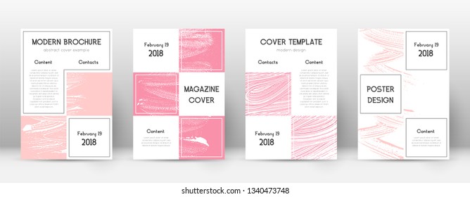 Cover page design template. Business brochure layout. Bewitching trendy abstract cover page. Pink and blue grunge texture background. Delightful poster.