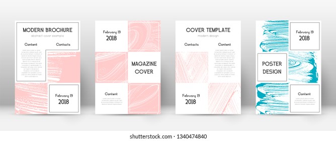 Cover page design template. Business brochure layout. Bewitching trendy abstract cover page. Pink and blue grunge texture background. Incredible poster.