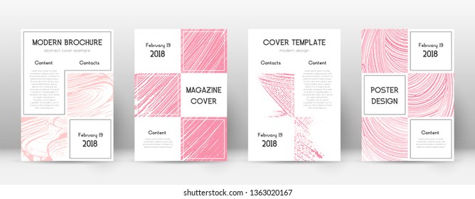 Cover page design template. Business brochure layout. Bewitching trendy abstract cover page. Pink and blue grunge texture background. Fair poster.