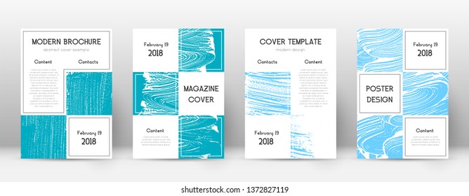 Cover page design template. Business brochure layout. Bewitching trendy abstract cover page. Pink and blue grunge texture background. Elegant poster.