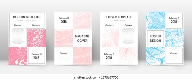 Cover page design template. Business brochure layout. Bewitching trendy abstract cover page. Pink and blue grunge texture background. Trending poster.