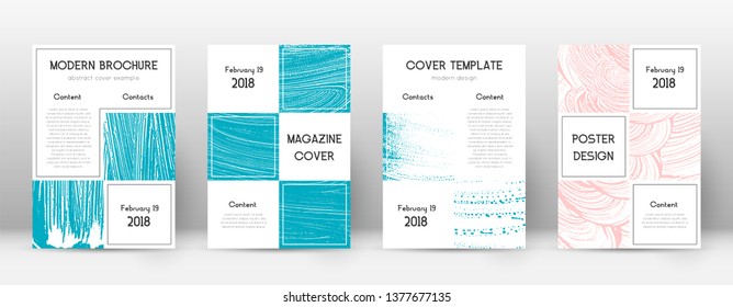 Cover page design template. Business brochure layout. Bewitching trendy abstract cover page. Pink and blue grunge texture background. Dramatic poster.