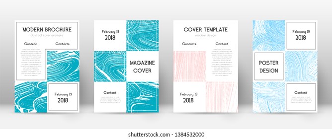 Cover page design template. Business brochure layout. Bewitching trendy abstract cover page. Pink and blue grunge texture background. Valuable poster.