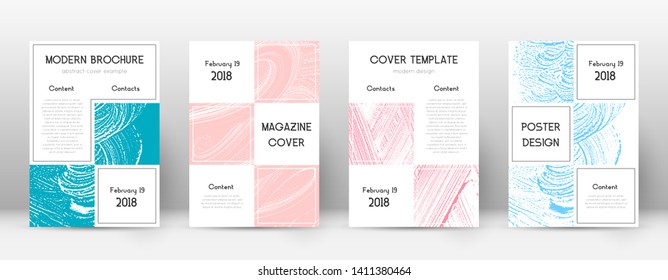 Cover page design template. Business brochure layout. Bewitching trendy abstract cover page. Pink and blue grunge texture background. Creative poster.