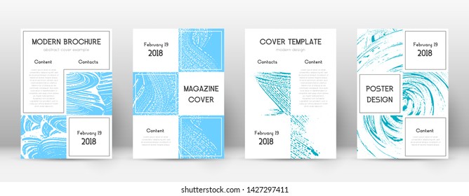 Cover page design template. Business brochure layout. Bewitching trendy abstract cover page. Pink and blue grunge texture background. Curious poster.