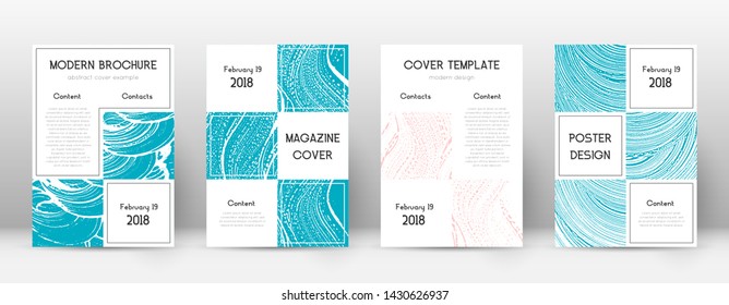 Cover page design template. Business brochure layout. Bewitching trendy abstract cover page. Pink and blue grunge texture background. Pretty poster.