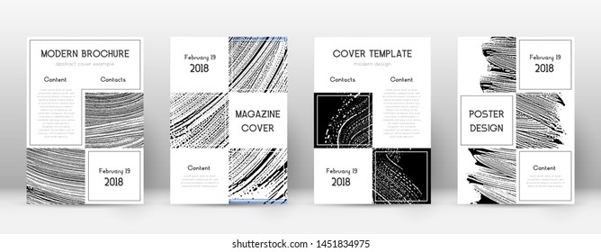 Cover page design template. Business brochure layout. Beautiful trendy abstract cover page. Black and white grunge texture background. Ravishing poster.