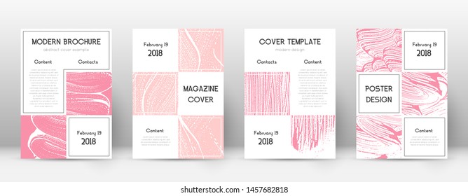 Cover page design template. Business brochure layout. Bewitching trendy abstract cover page. Pink and blue grunge texture background. Adorable poster.